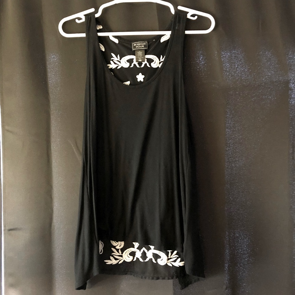 Midnight Hour Tank W/ Skull Embroidered Backing